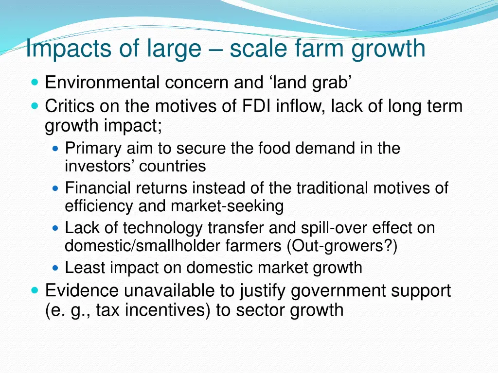 impacts of large scale farm growth