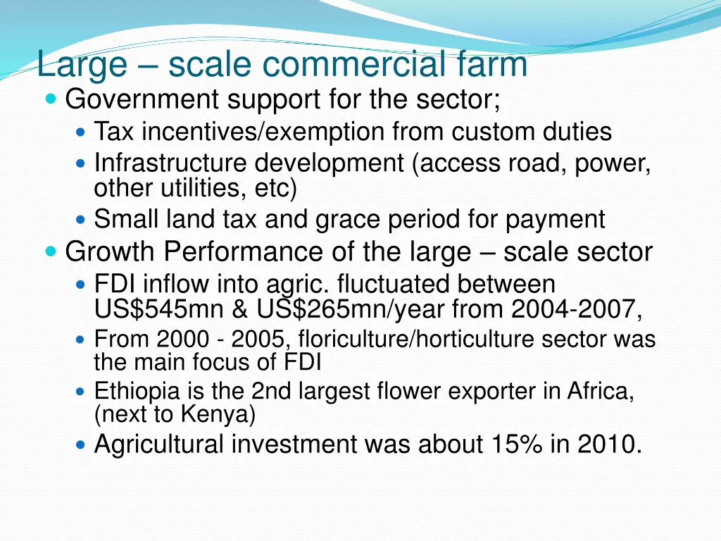 large scale commercial farm government support