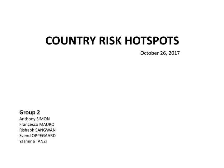 country risk hotspots