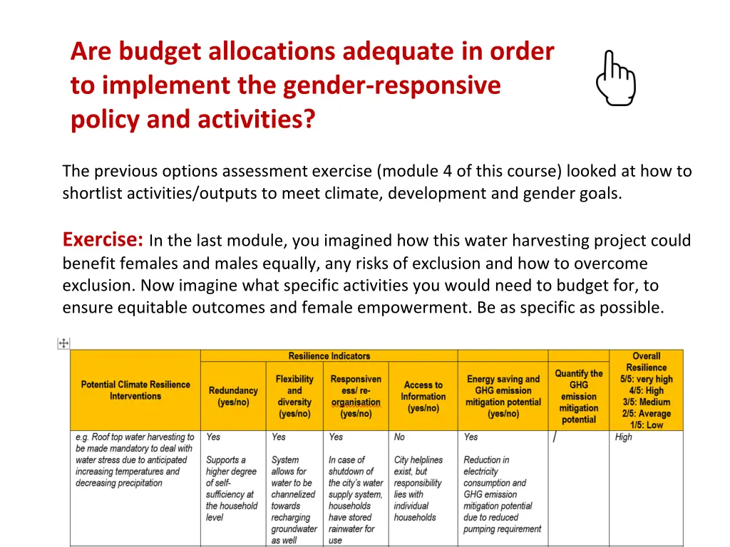 are budget allocations adequate in order