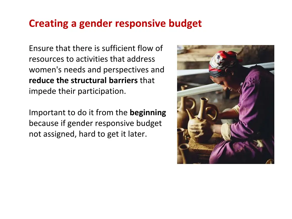 creating a gender responsive budget
