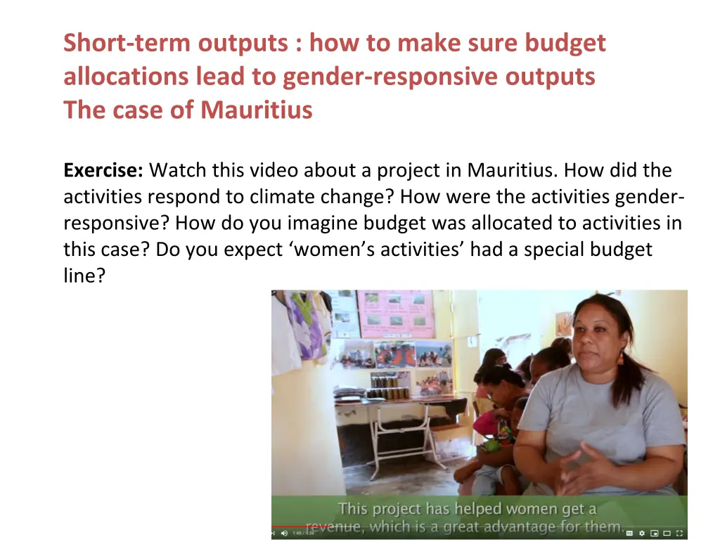 short term outputs how to make sure budget