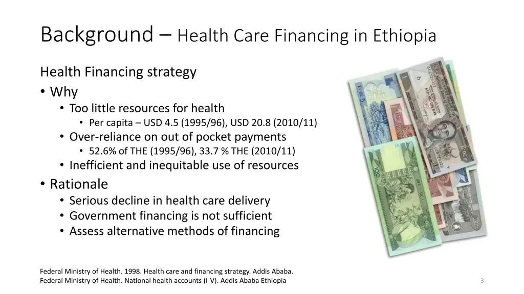 background health care financing in ethiopia