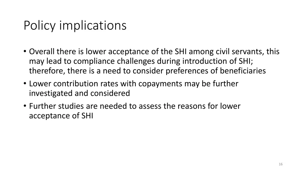 policy implications