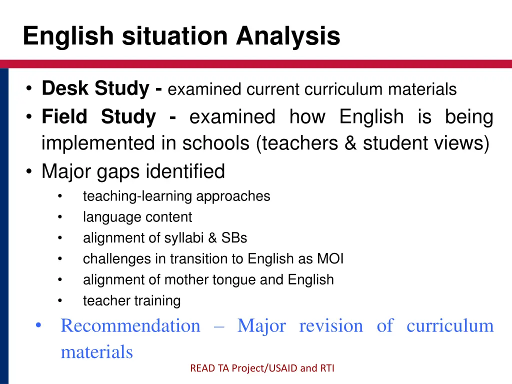 english situation analysis