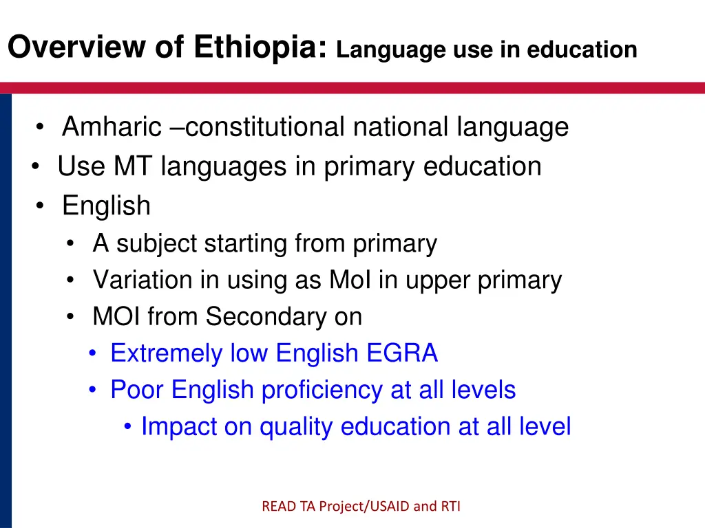 overview of ethiopia language use in education