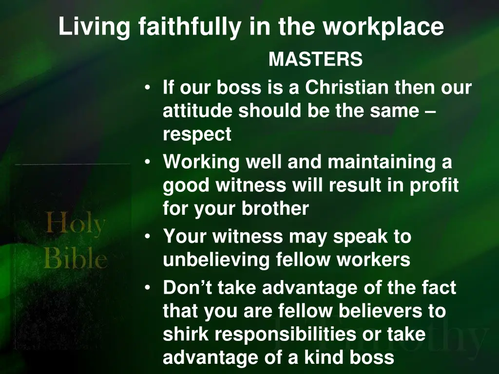 living faithfully in the workplace 2