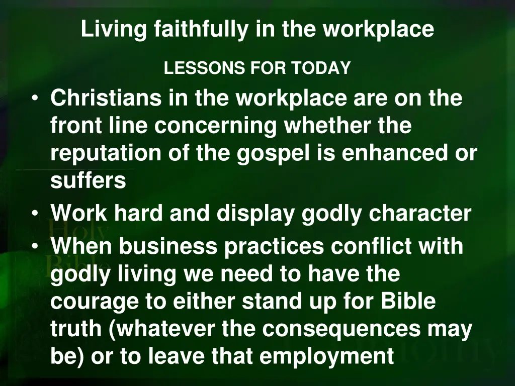 living faithfully in the workplace 3