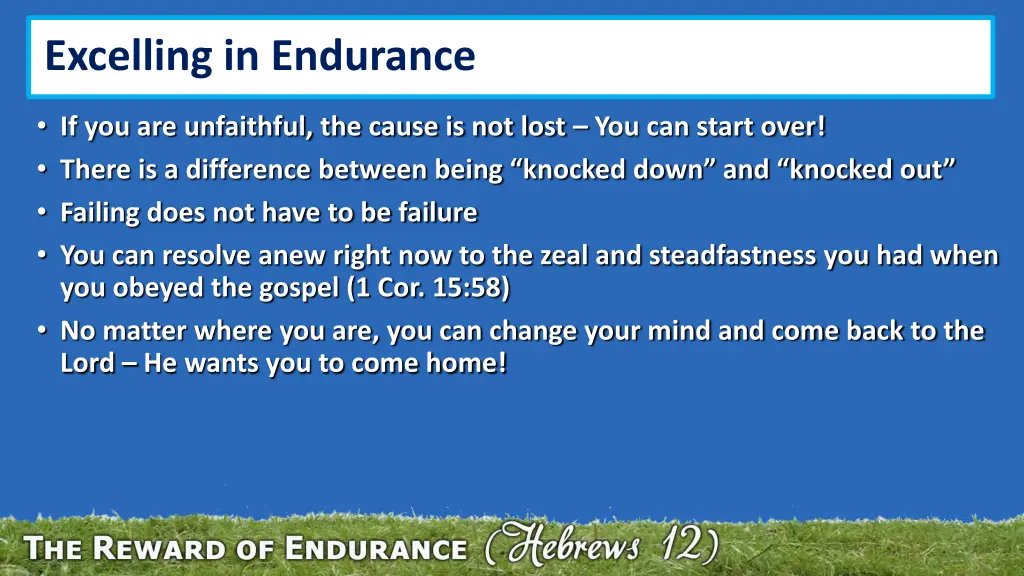 excelling in endurance
