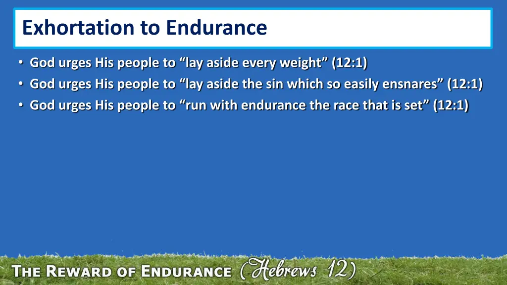exhortation to endurance