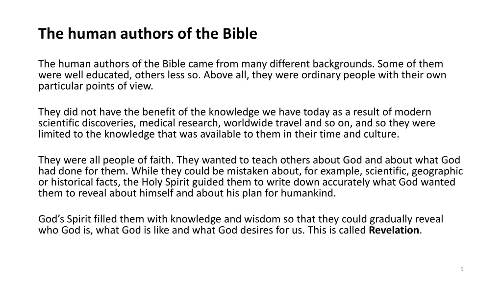 the human authors of the bible