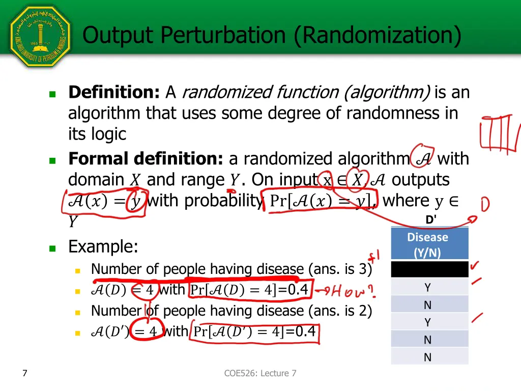 output perturbation randomization