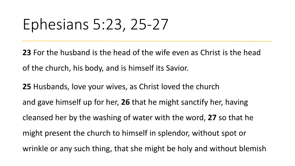 ephesians 5 23 25 27
