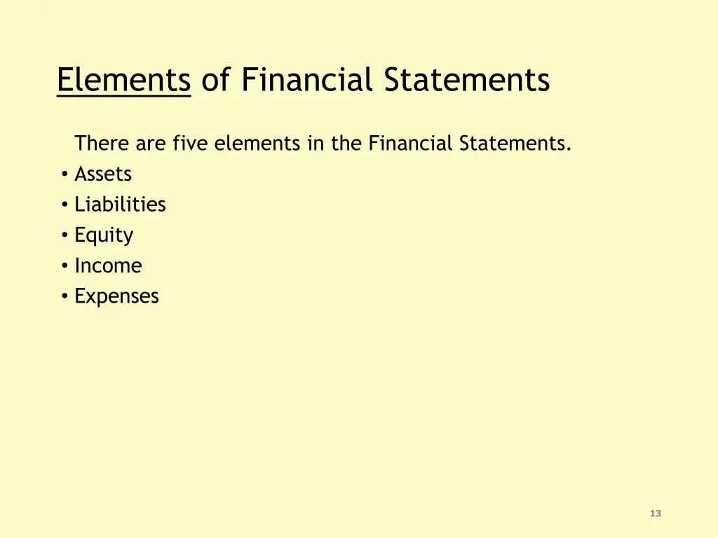 elements of financial statements