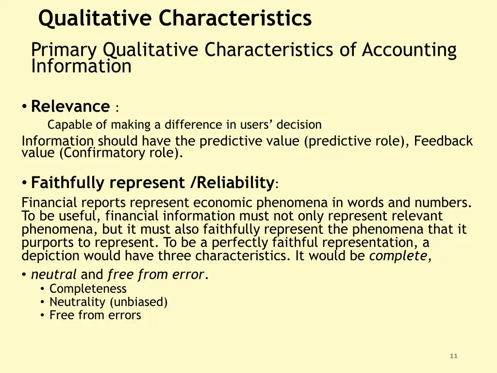 qualitative characteristics primary qualitative