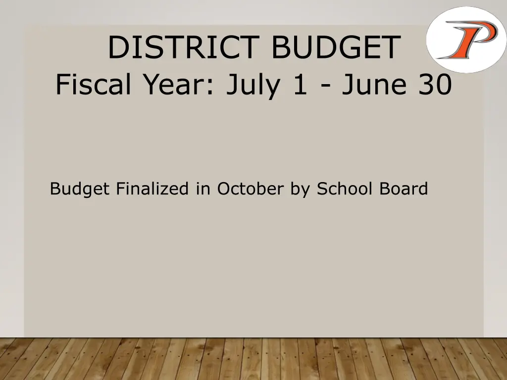 district budget