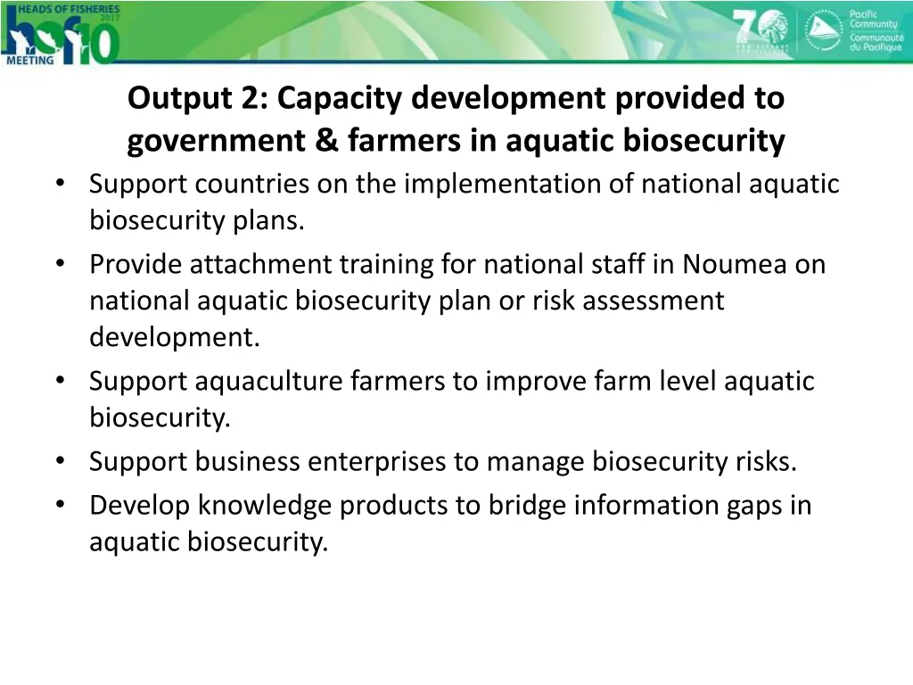 output 2 capacity development provided