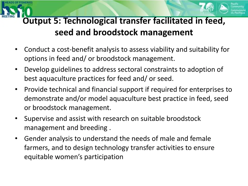 output 5 technological transfer facilitated