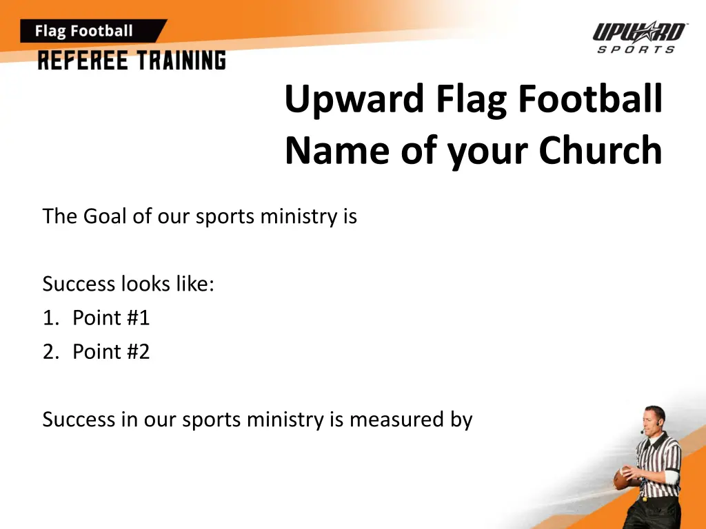 upward flag football name of your church