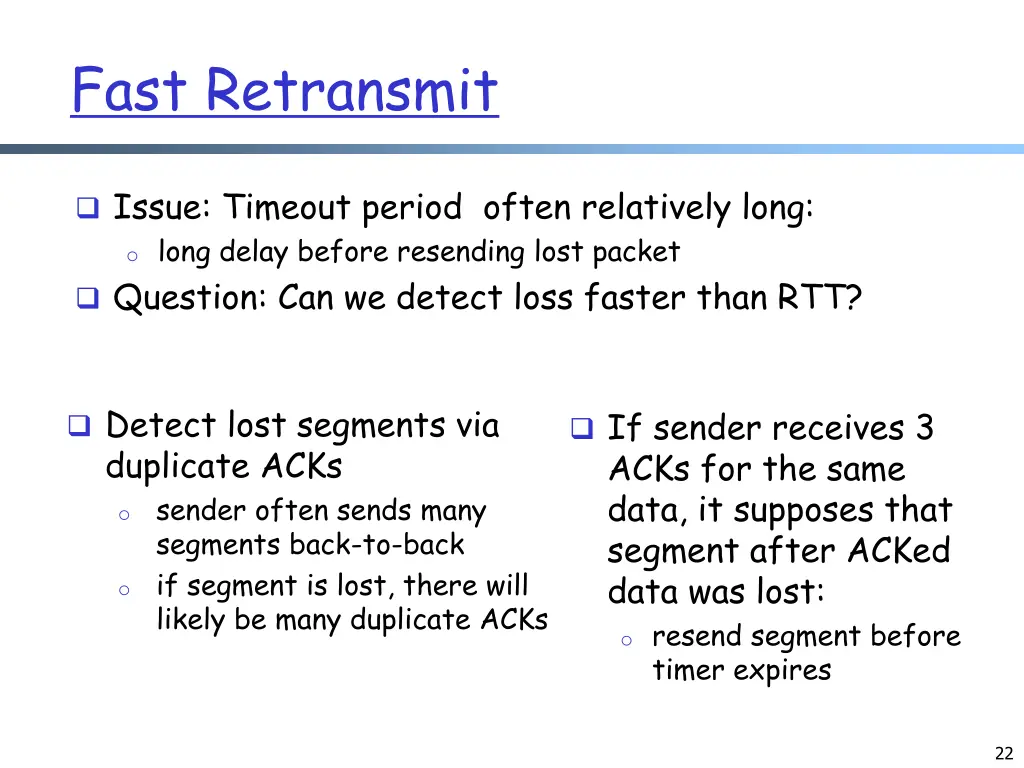fast retransmit