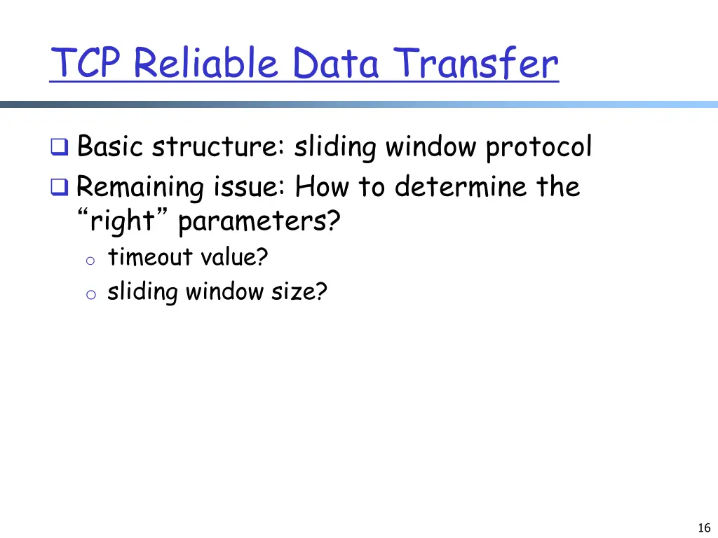 tcp reliable data transfer 1