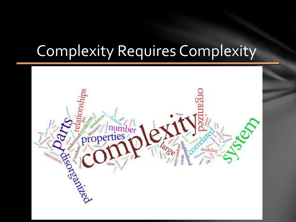 complexity requires complexity