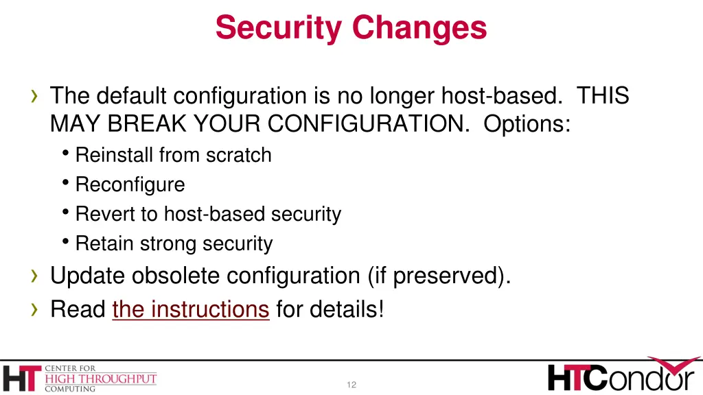 security changes