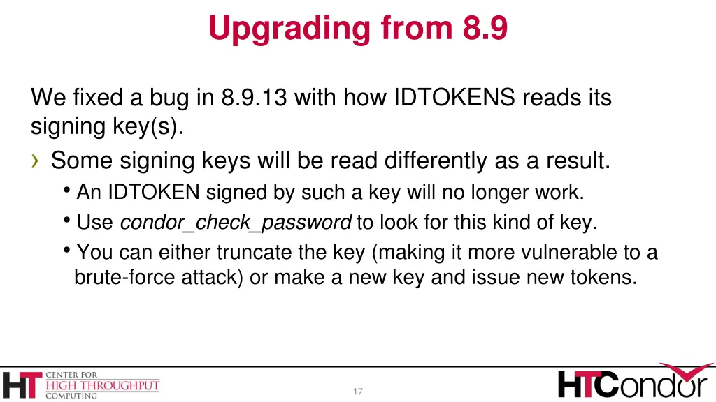 upgrading from 8 9