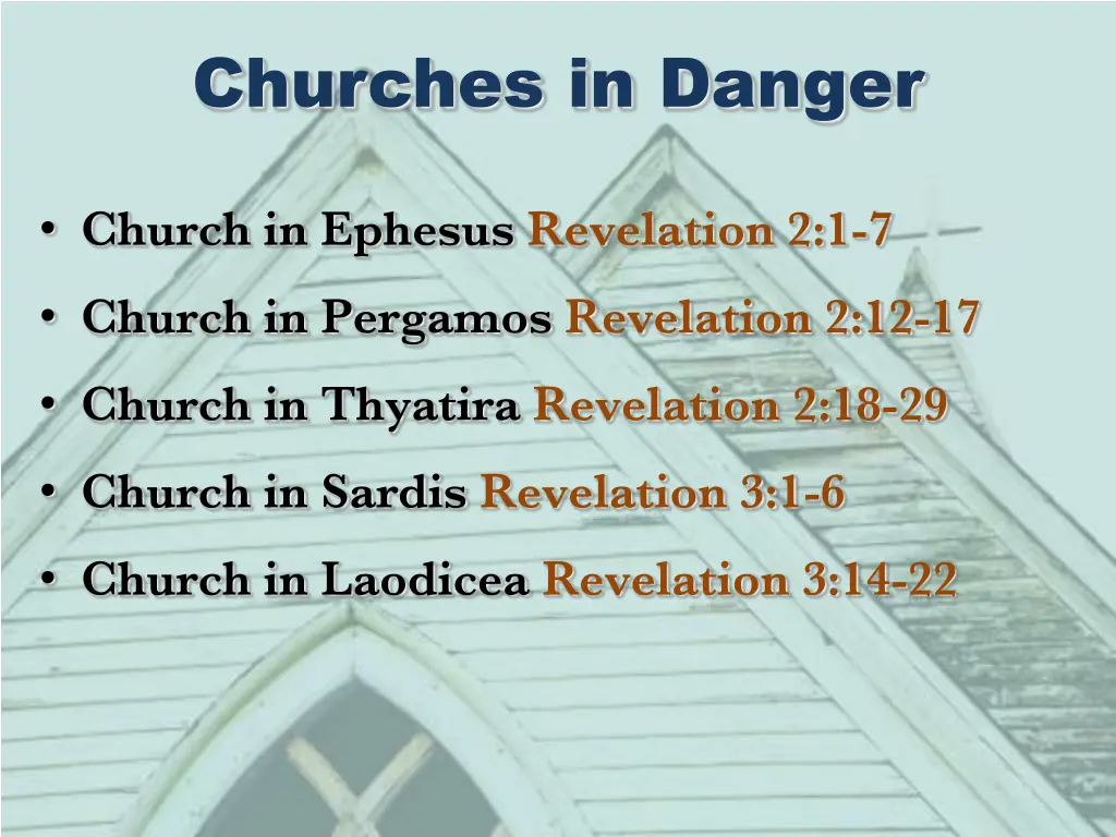 churches in danger