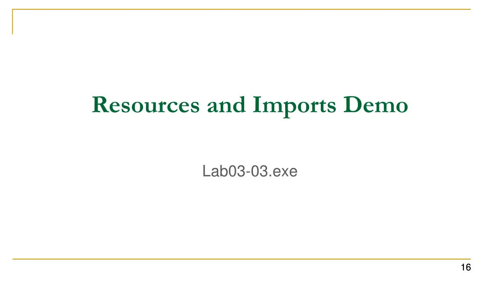 resources and imports demo