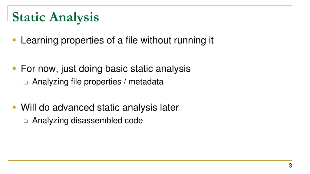 static analysis