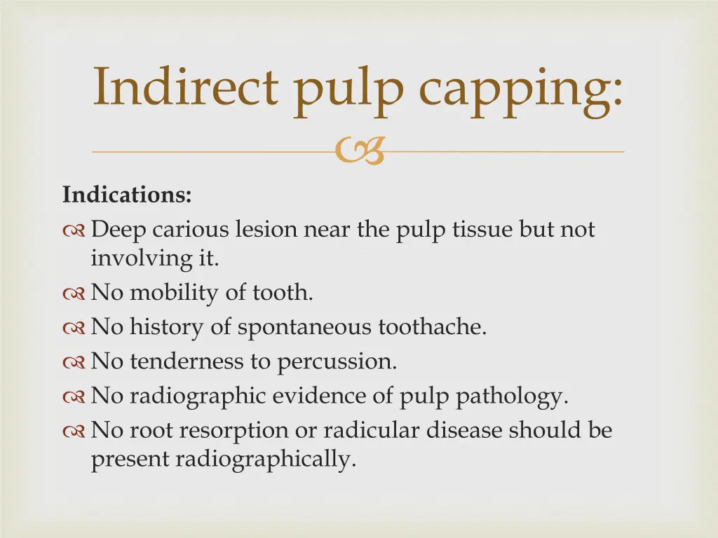 indirect pulp capping