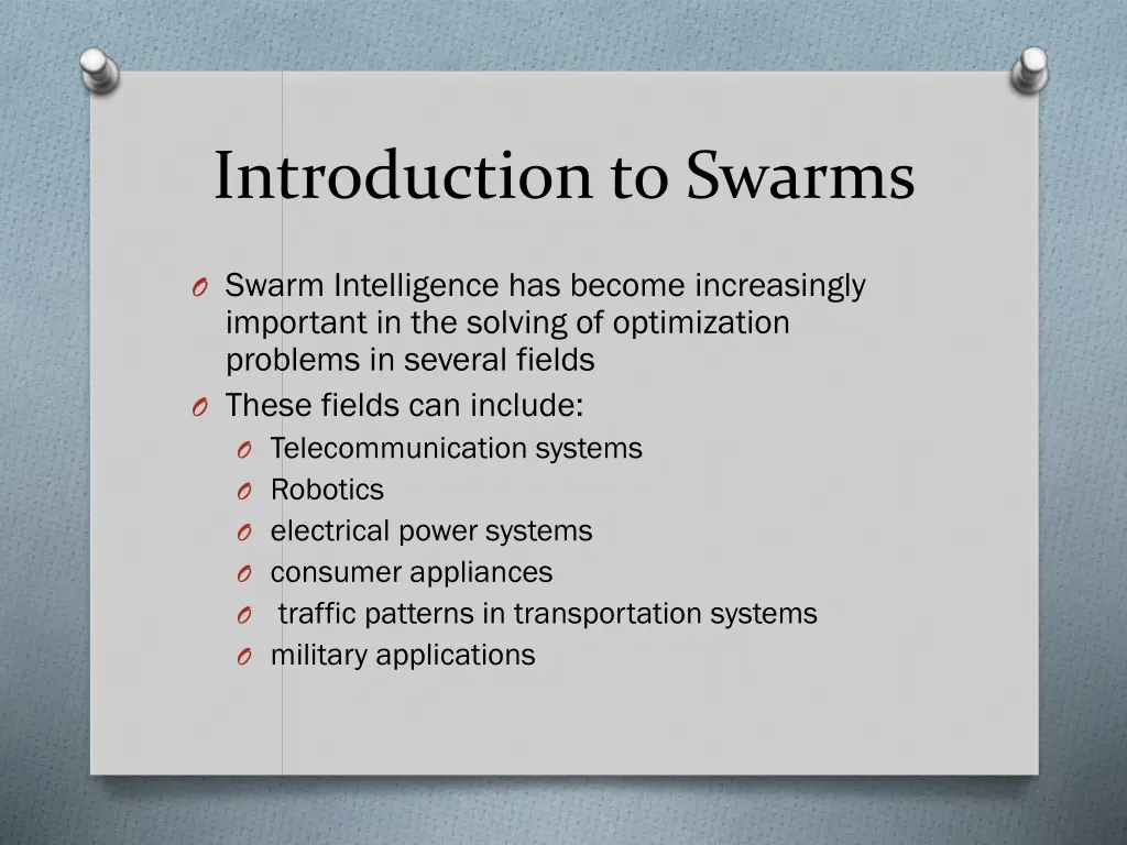 introduction to swarms 1