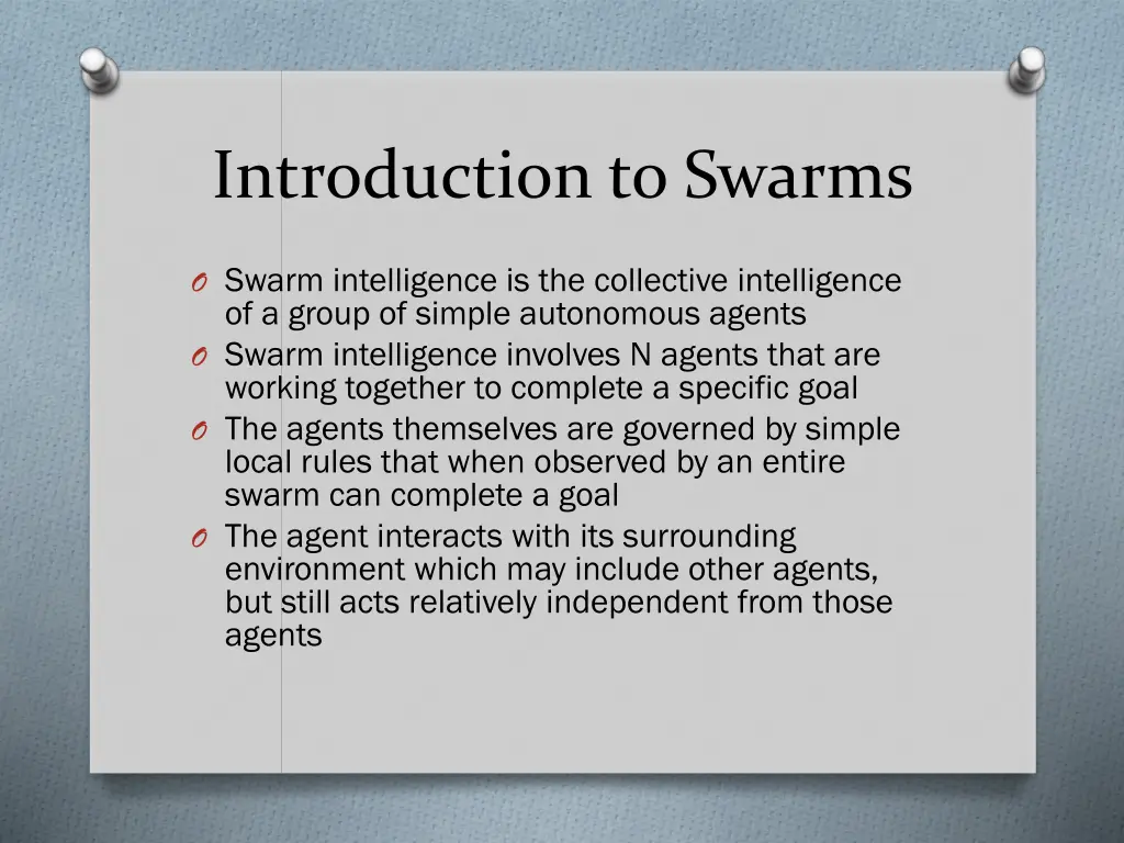 introduction to swarms 2