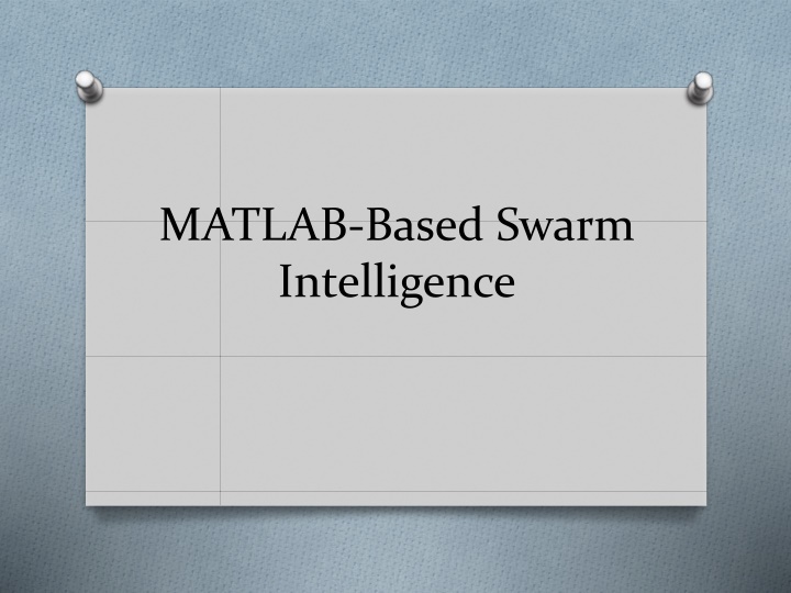 matlab based swarm intelligence
