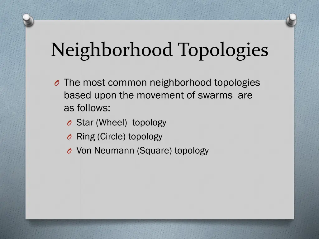neighborhood topologies