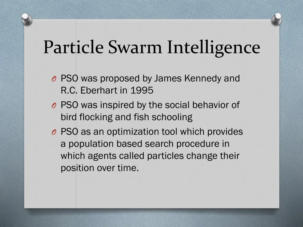 particle swarm intelligence