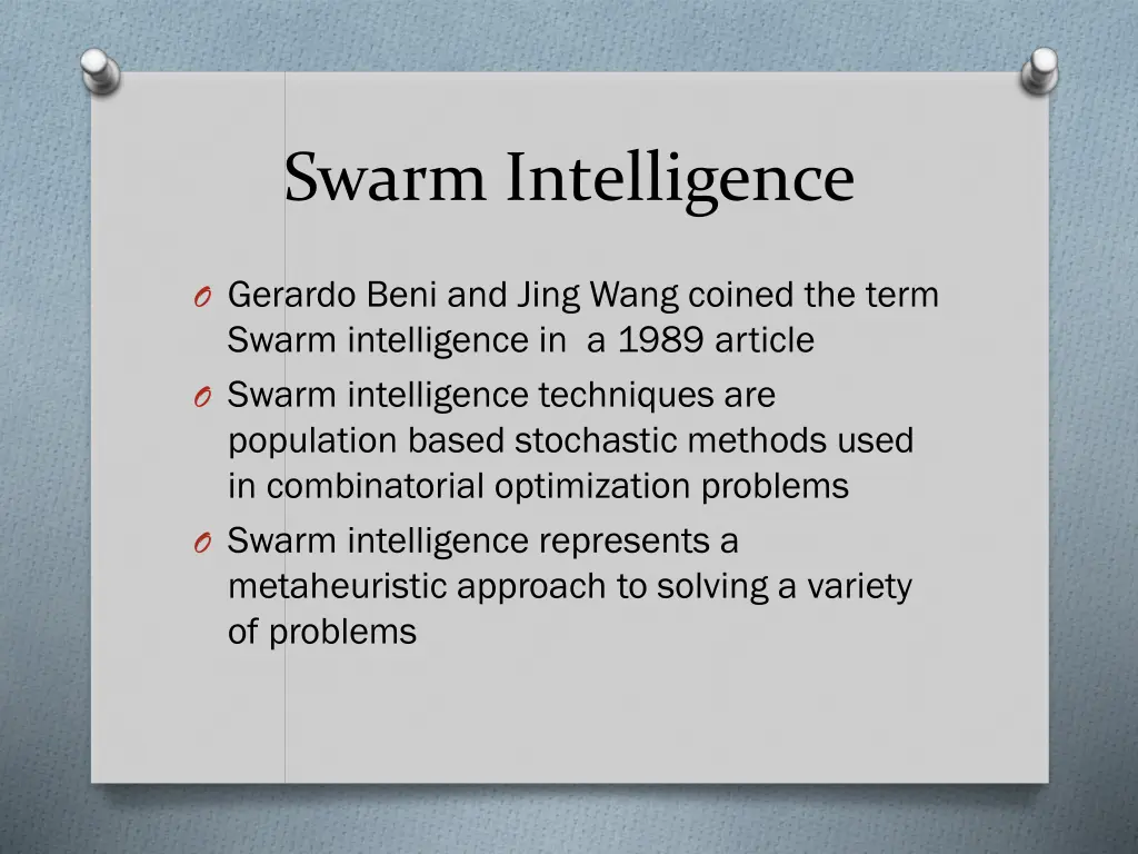 swarm intelligence
