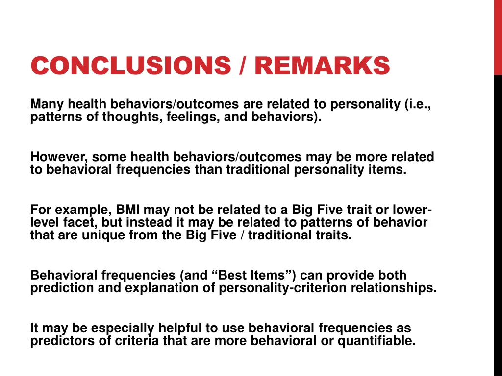 conclusions remarks