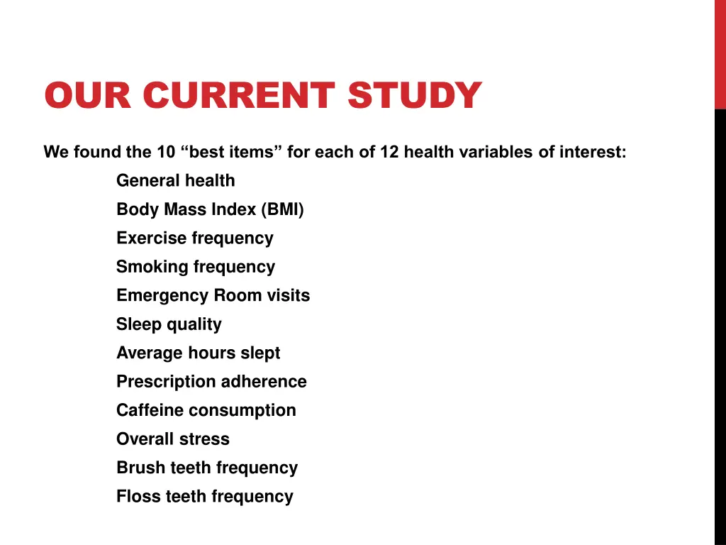 our current study 1