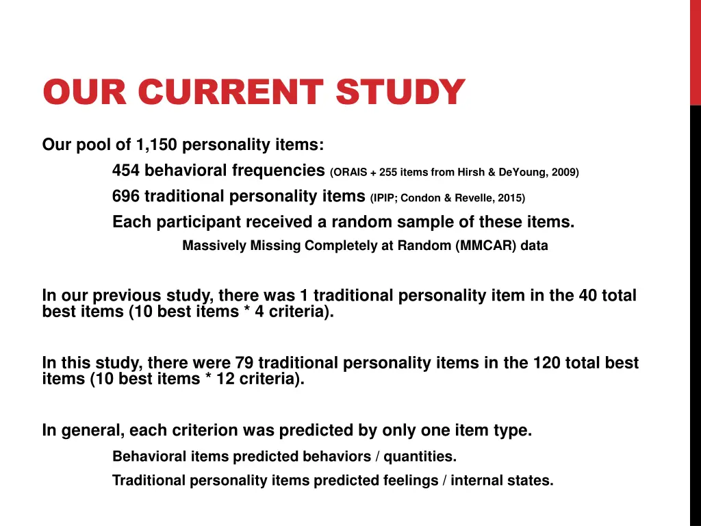 our current study 2