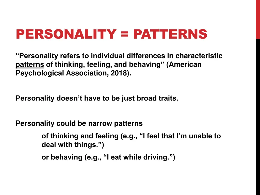 personality patterns