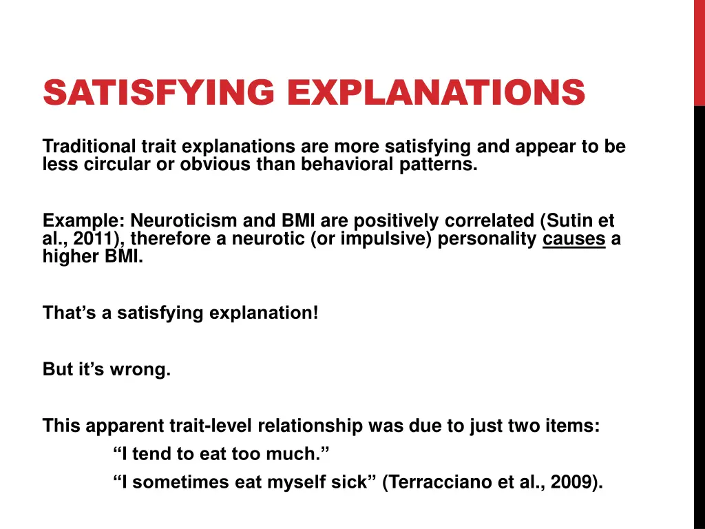 satisfying explanations