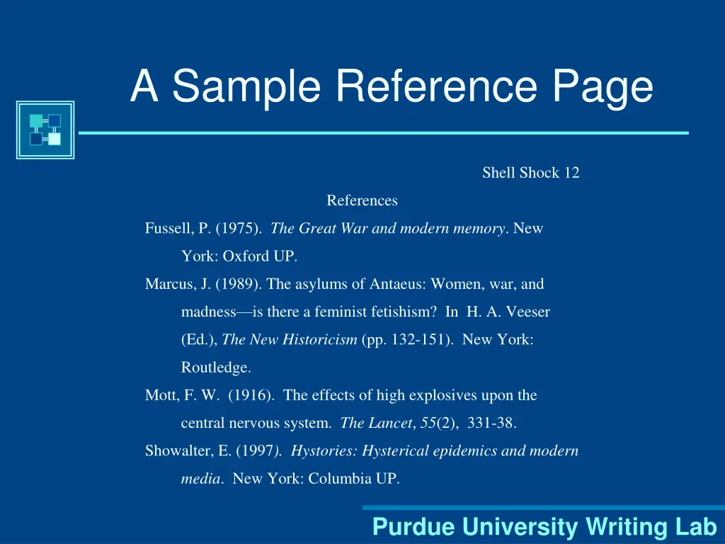 a sample reference page