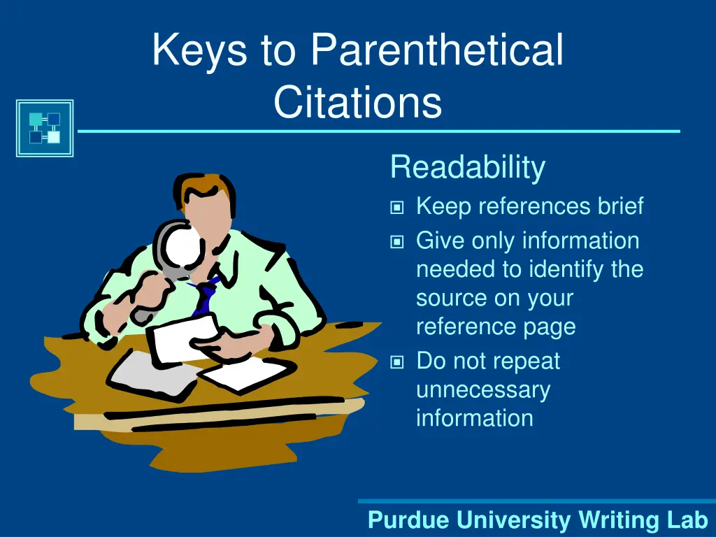 keys to parenthetical citations