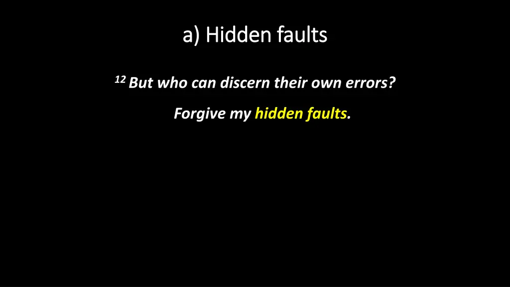 a hidden faults a hidden faults