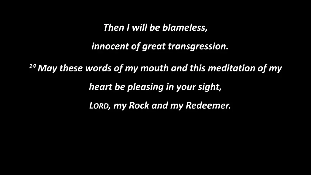then i will be blameless
