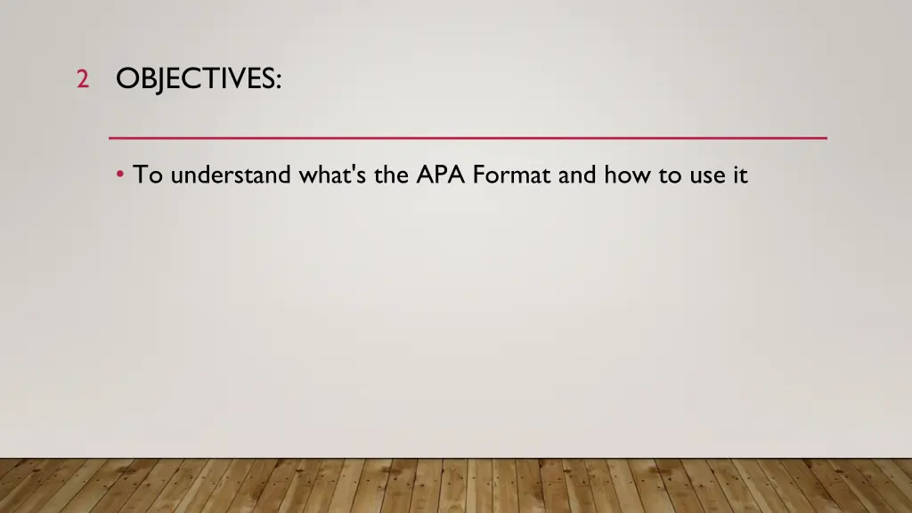 objectives