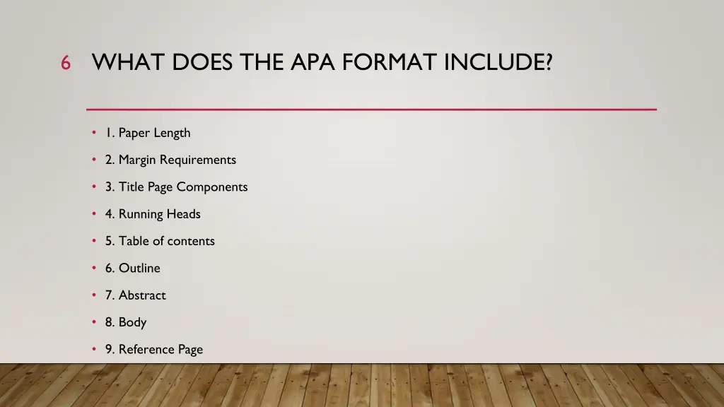 what does the apa format include