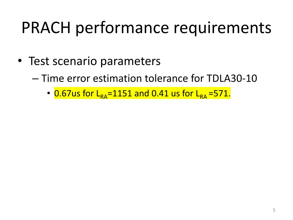 prach performance requirements 2